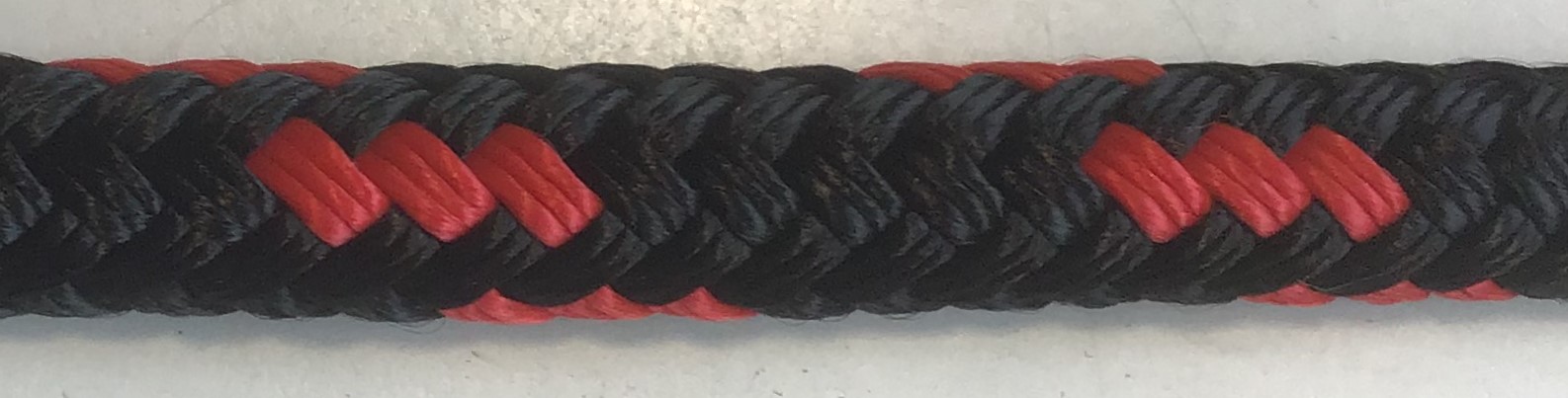 1/2" X 15' NYLON DOUBLE BRAID DOCK LINE - BLACK with RED